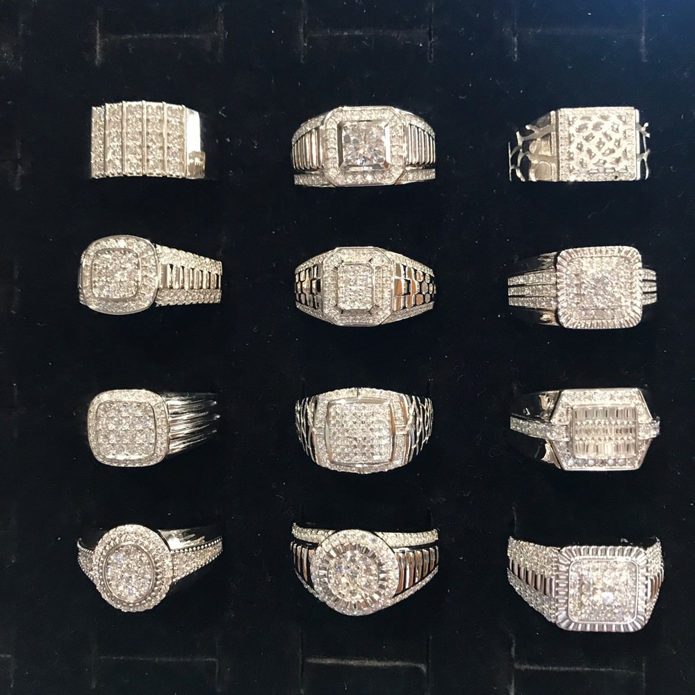 925 Sterling Silver MOISSANITE Iced Out Men’s Rings Size 11